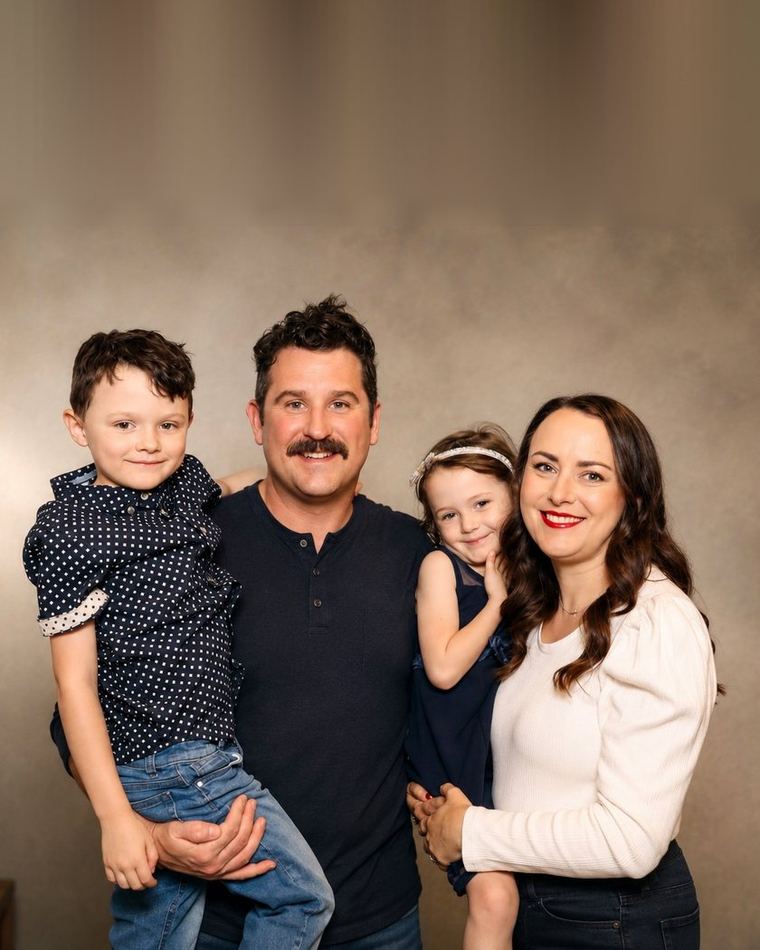 Mathew Brooks, founder of Ignite Coaching, with his family